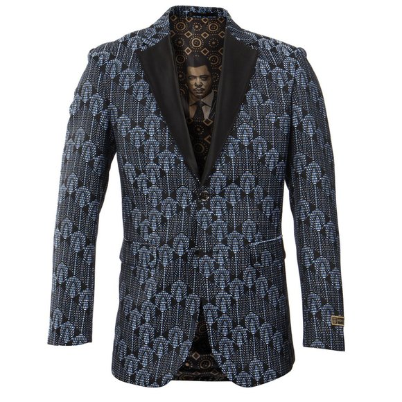 Empire™ (TV Series) Textured Cross Hatched Birdseye Notch Lapel Jacket, Blue